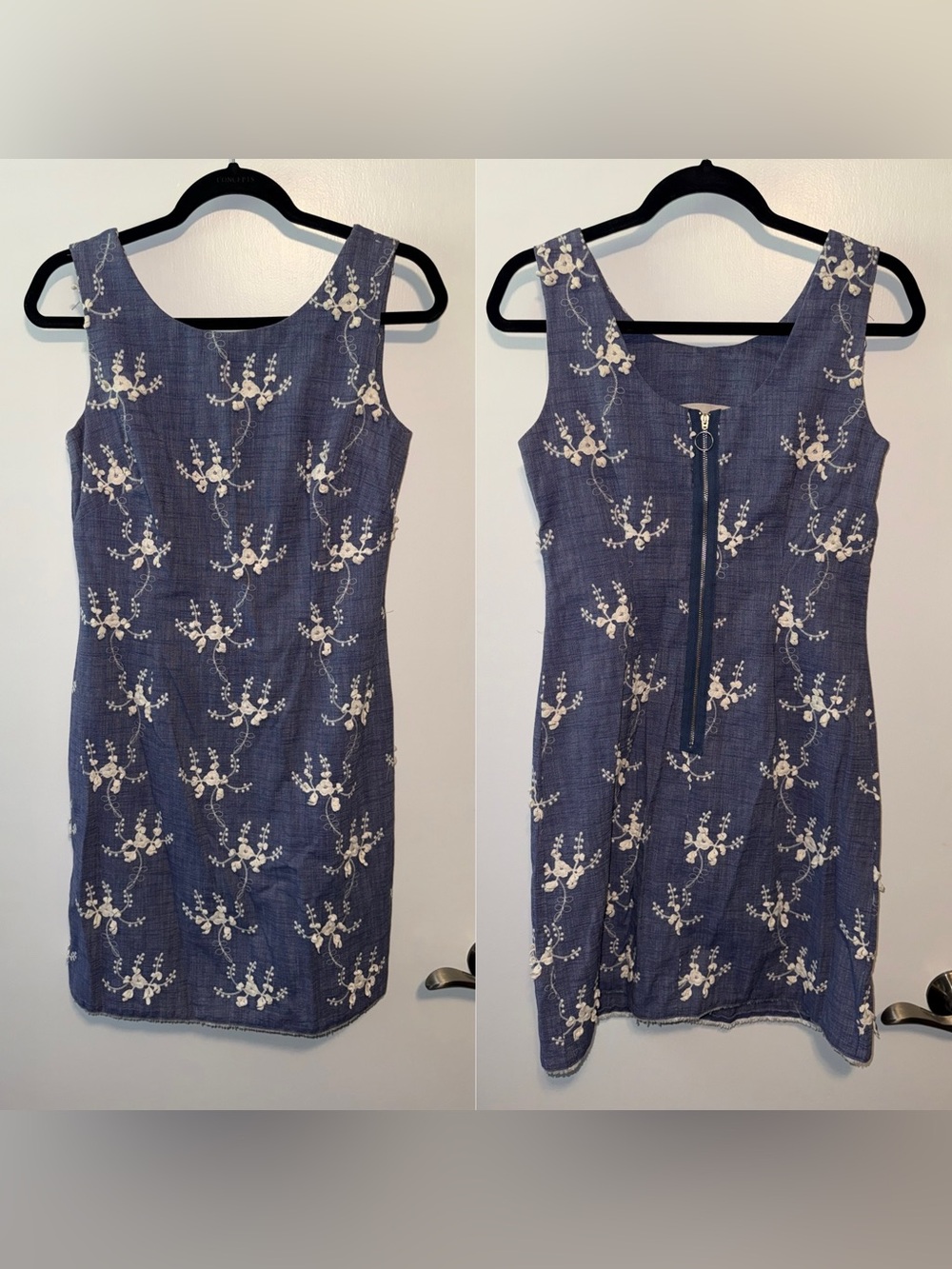 Just...Taylor Navy Floral Embroidered Mini Dress